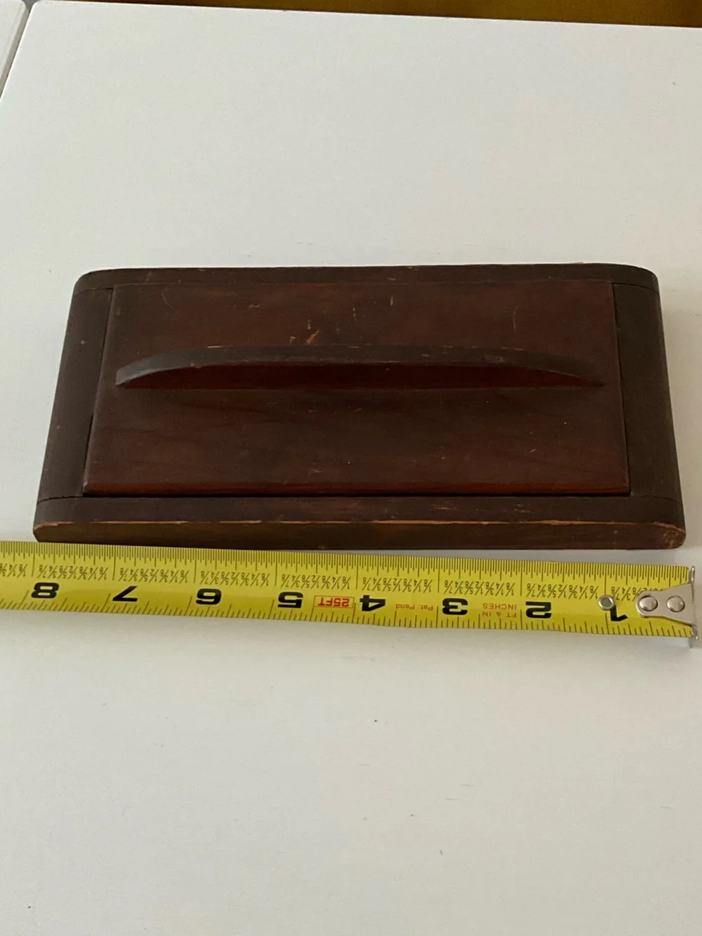 Vintage Handmade Wooden Pen Holder / Desk Accessory in Dark Brown